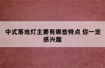 中式落地灯主要有哪些特点 你一定感兴趣